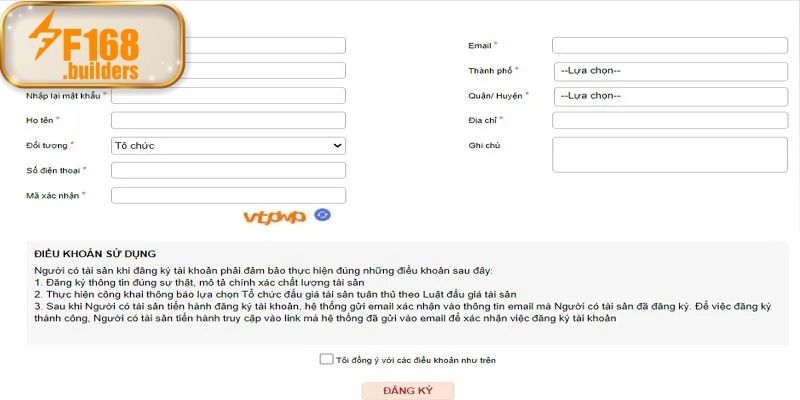 Đăng ký tài khoản mới để tham gia trải nghiệm đá gà F168