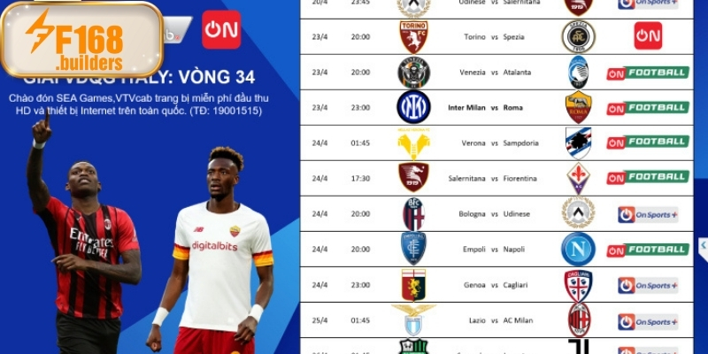 Lịch thi đấu bóng đá Ý hot nhất năm 2025